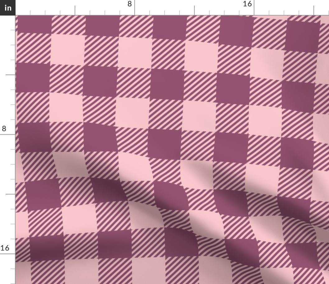 large buffalo plaid / plum pink