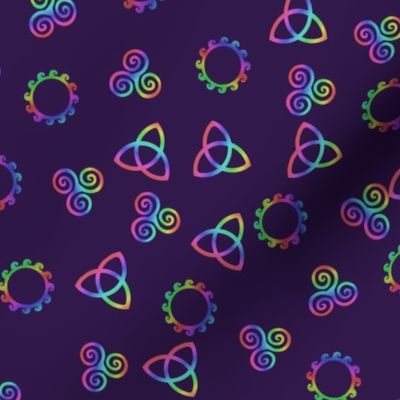 Rainbow Symbols on Purple background