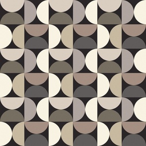 Mid-Century Textured Shapes - Neutrals on Black Medium