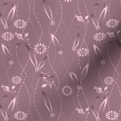 solid pink floral pattern retro decor