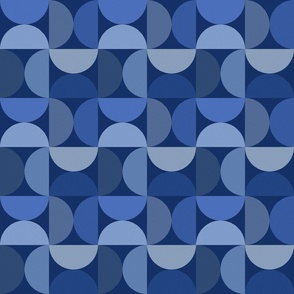 Mid-Century Textured Shapes - Blue Medium