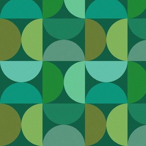 Mid-Century Textured Shapes - Green and Teal Large