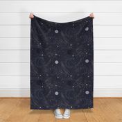 Celestial Blue Moon and Stars (Large Scale)