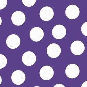 Large White Polka Dots on Purple