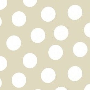 Large White Polka Dots on Taupe