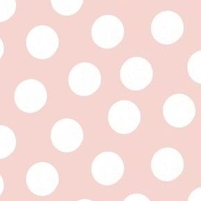 Large White Polka Dots on Blush