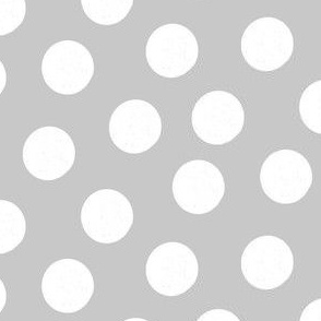 Large White Polka Dots on Grey