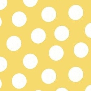 Large White Polka Dots on Yellow