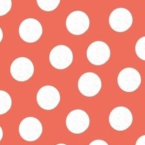 Large White Polka Dots on Red Orange