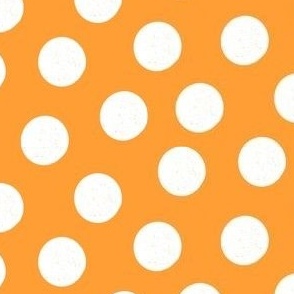 Large White Polka Dots on Orange