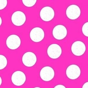 Large White Polka Dots on Hot Pink