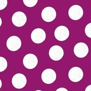 Large White Polka Dots on Raspberry