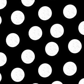 Large White Polka Dots on Black