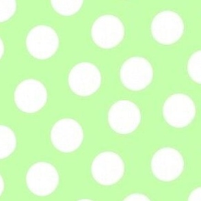 Large White Polka Dots on Lime Green