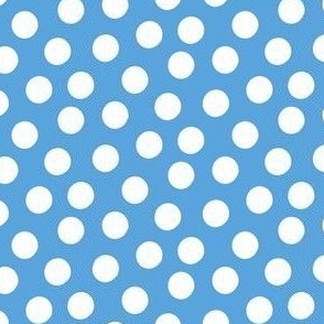 Small White Polka Dots on Cyan