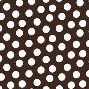 Small White Polka Dots on Chocolate Brown