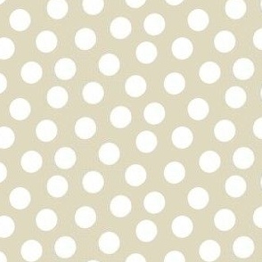 Small White Polka Dots on Taupe