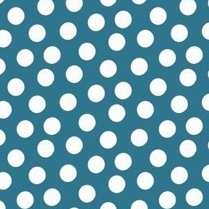 Small White Polka Dots on Teal