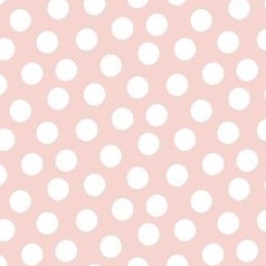 Small White Polka Dots on Blush