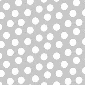 Small White Polka Dots on Grey
