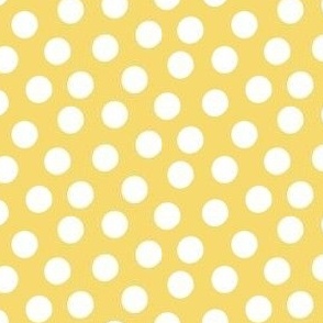 Small White Polka Dots on Yellow