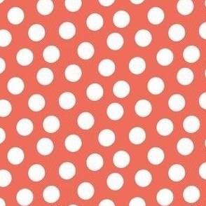 Small White Polka Dots on Red Orange