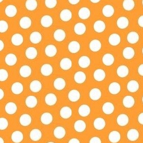 Small White Polka Dots on Orange