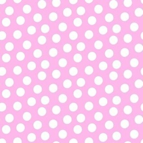 Small White Polka Dots on Pink