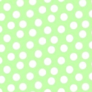 Small White Polka Dots on Lime Green