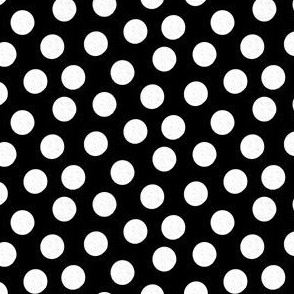 Small White Polka Dots on Black