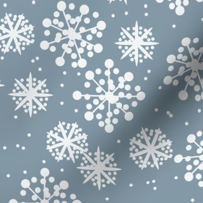 Snowflakes on gray background