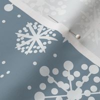 Snowflakes on gray background