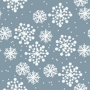 Snowflakes on gray background