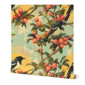 Magpies In The Peach Tree