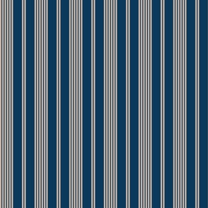 Large - Vertical Ivy Stripes - Sand Brown - Navy Blue