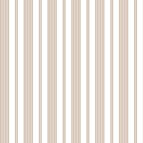 Large - Vertical Ivy Stripes - Sand Brown - White
