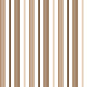 Large - Vertical Ivy Stripes - Santa Fe Brown - White