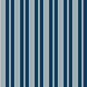 Large - Vertical Ivy Stripes - White - Navy Blue