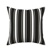 Large - Vertical Ticking Stripes - Midnight Black and White