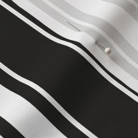 Large - Vertical Ticking Stripes - Midnight Black and White