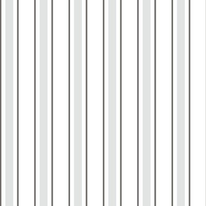 Large - Vertical Ticking Stripes - Platinum Grey - Gunmetal Grey - White