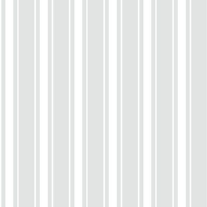 Large - Vertical Ticking Stripes - Platinum Grey - White