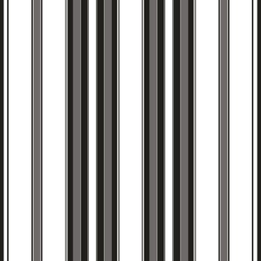 Large - Vertical Balanced Stripes - Black - Gunmetal Grey - White