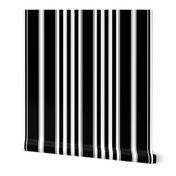 Large - Vertical Balanced Stripes - Black and White