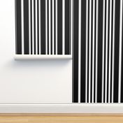 Large - Vertical Balanced Stripes - Black and White