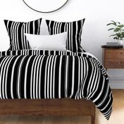 Large - Vertical Balanced Stripes - Black and White