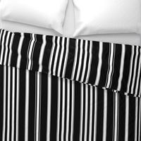 Large - Vertical Balanced Stripes - Black and White