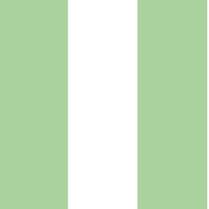 Large - 6" wide Awning Stripes - Celadon Green - White