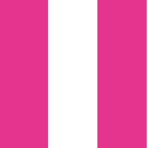 Large - 6" wide Awning Stripes - Magenta Pink - White