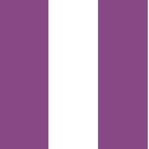 Large - 6" wide Awning Stripes - Plum Purple - White